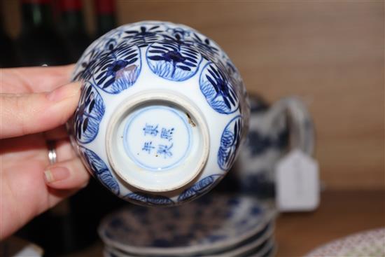 A Chinese Export blue and white teapot, caddy etc Teapot H.15cm